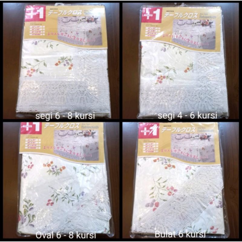 taplak meja makan plastik bermotif