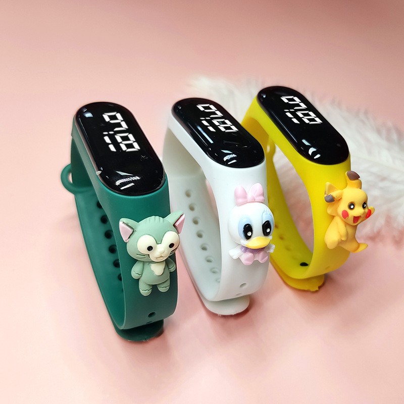 Retaily - J176 Jam Tangan Anak Elektronik Led Motif Kartun Tahan Air Termurah-3