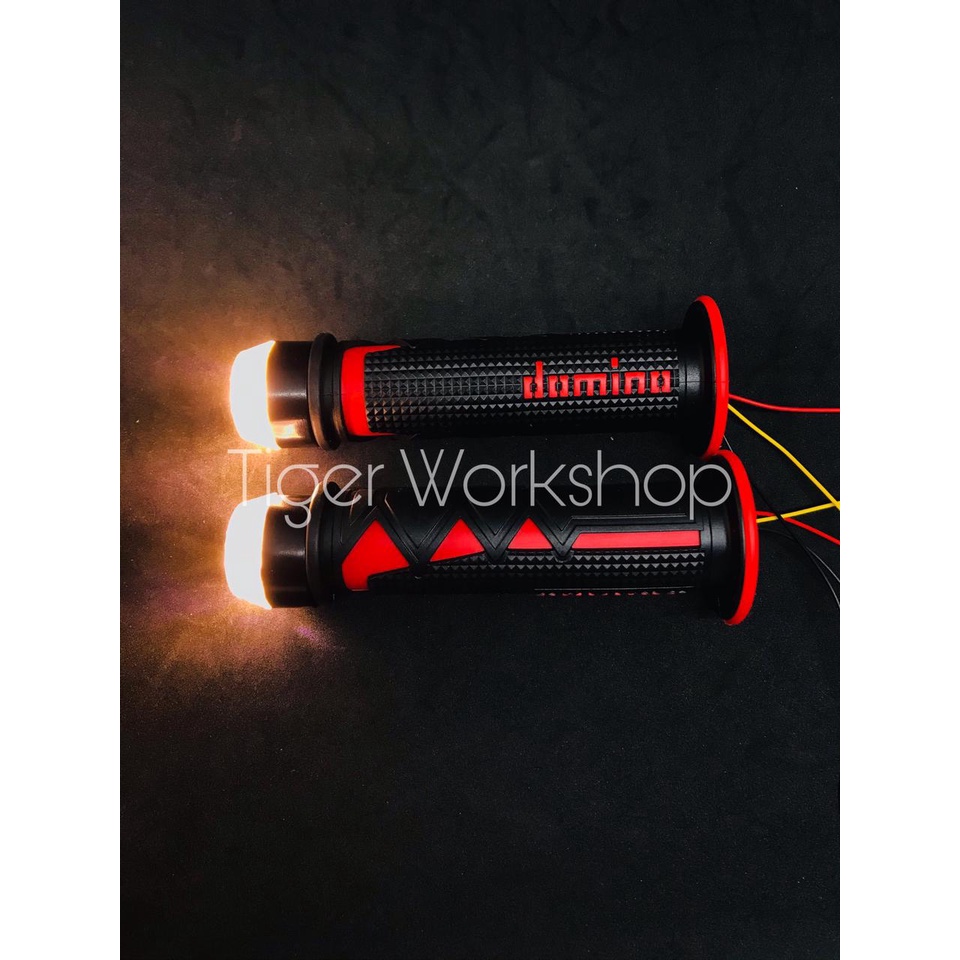 Handgrip Shark Sarung Gas Plus Lampu Jalu Stang Variasi Motor LED DRL 2 in 1 Plus Sein ( Universal )