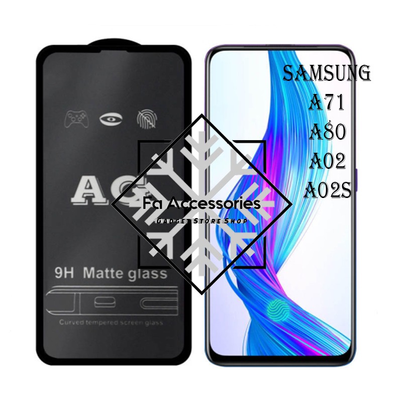 FA tempered glass matte SAMSUNG A71 A80 A02 A02S anti glear anti gores minyak matte glass