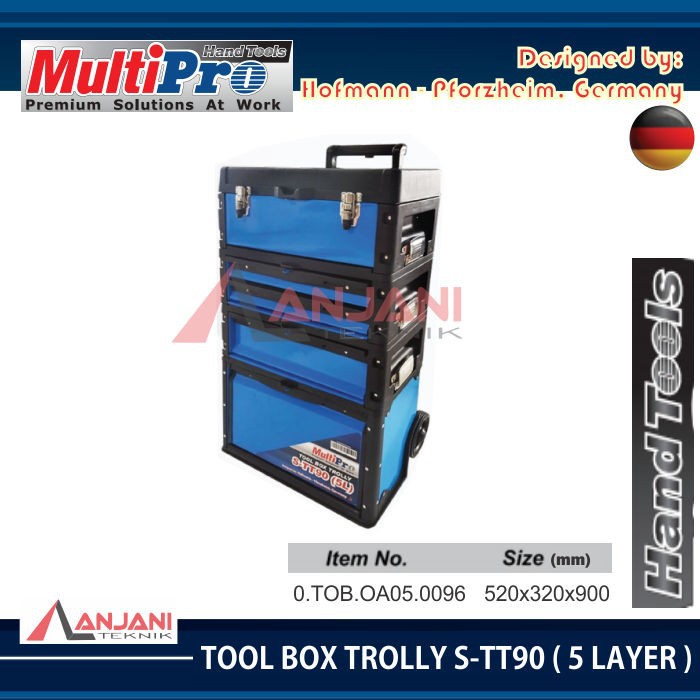 Jual TOOL BOX TROLLY 5 DRAWER MULTIPRO S-TT90 TOOLBOX PLASTIK SUSUN ...