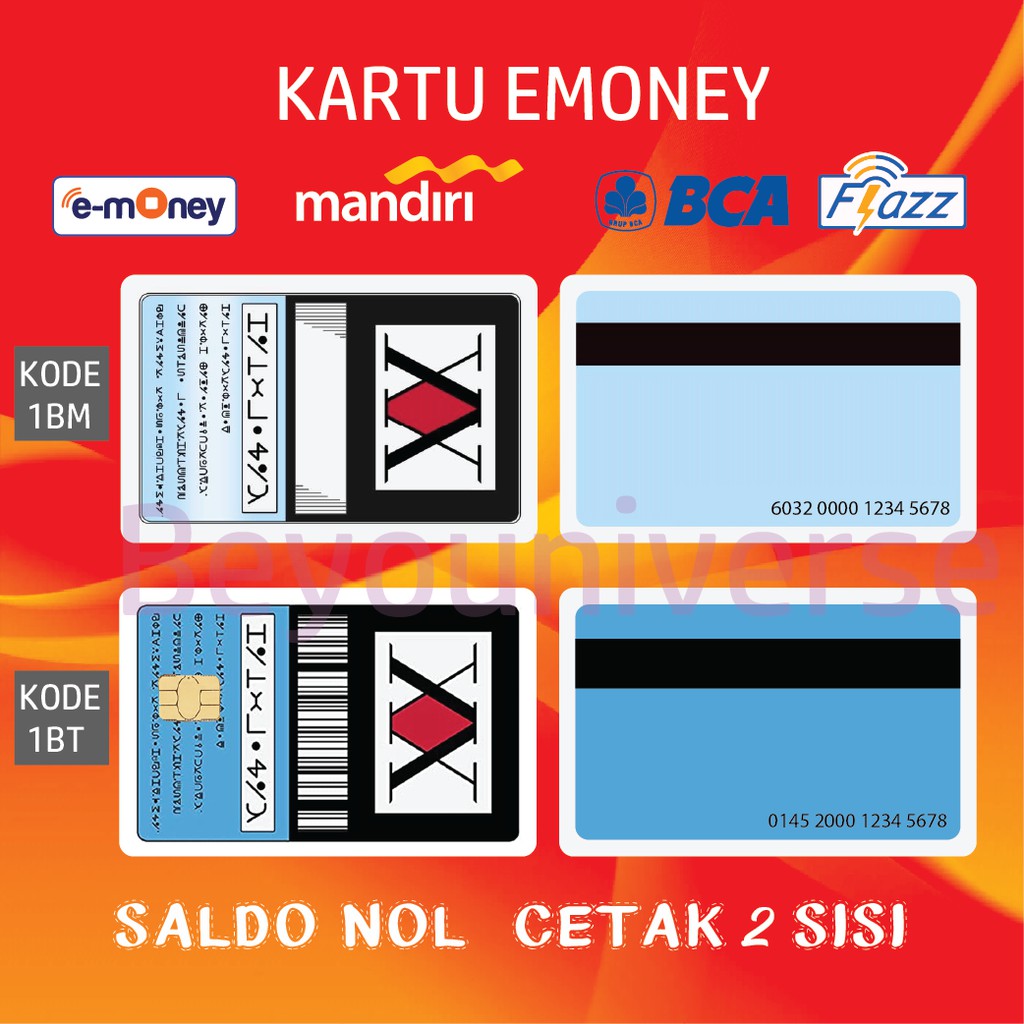 KARTU Hunter x Hunter lisence card anime hunterxhunter Flazz BCA gen 2 Emoney Mandiri BNI Tapcash