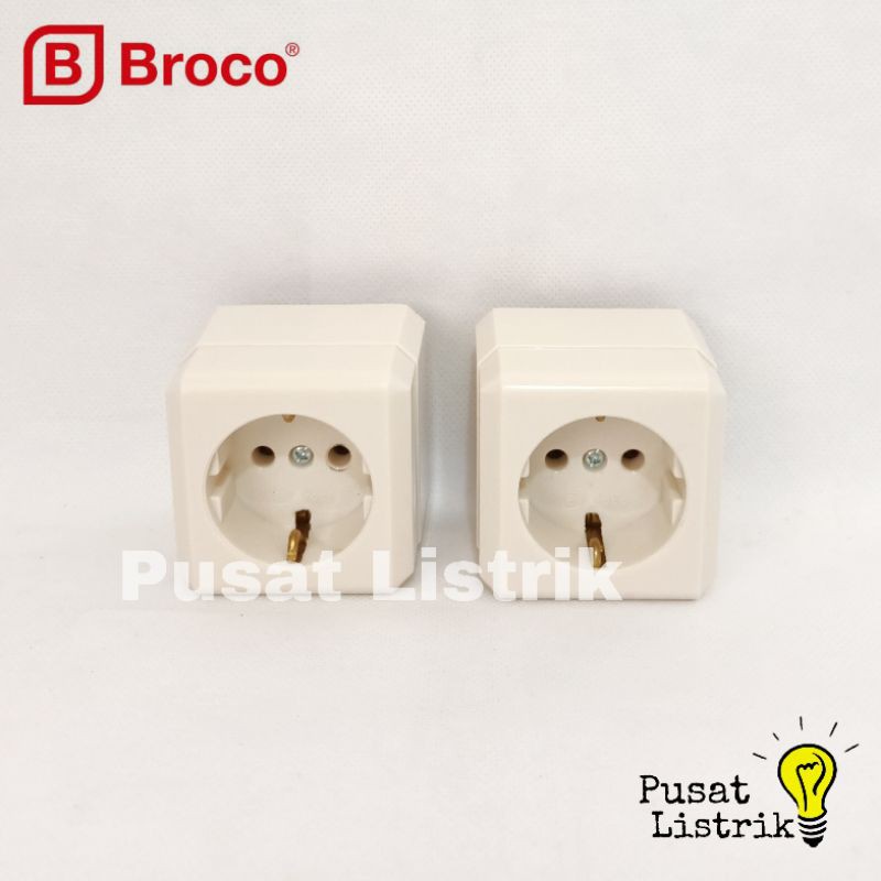 OB Stop Kontak Arde New Gee Broco Socket Outlet Outbow Cream Broco