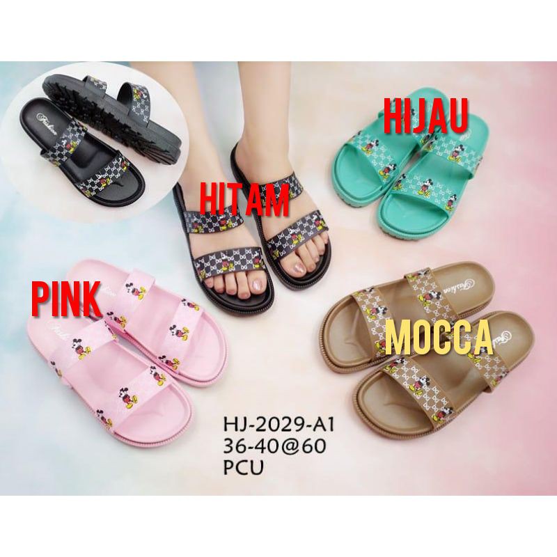 sandal fashion 2029-a1 slop ban dua motif mickey DG