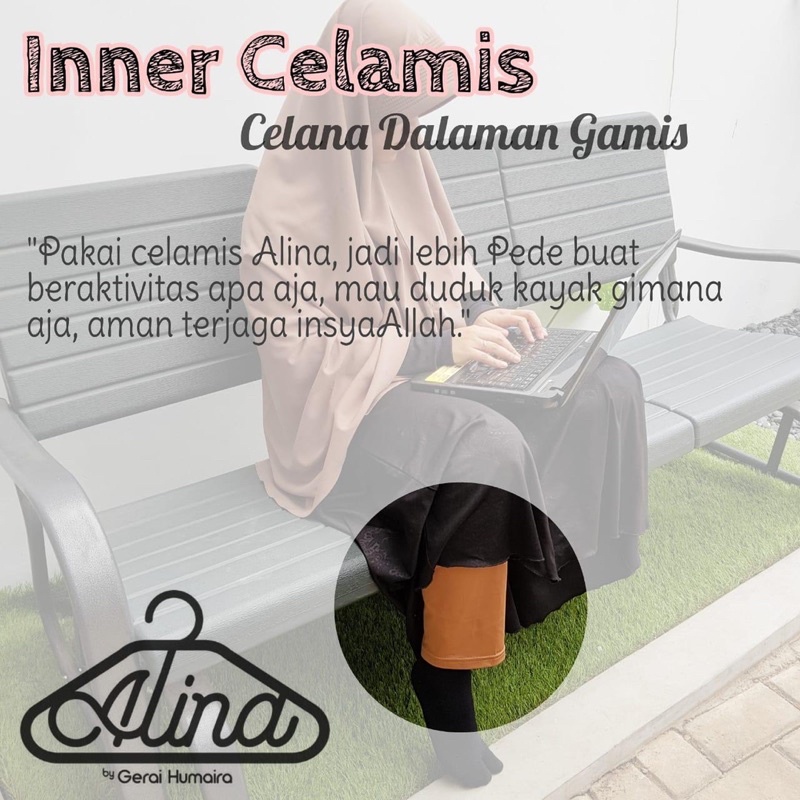 Celamis Alina Extra Jumbo Wanita Muslimah - Daleman Gamis Perempuan - Inner Pants Dalaman Panjang Jubah Cewek Nyaman Murah Adem