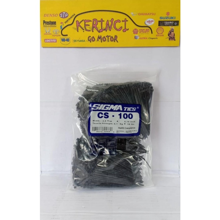 

Holder | Kabel Ties Sigma Cs 100 Hitam 10Cm 1 Pack- Tis Insulok - Ikat Kabel