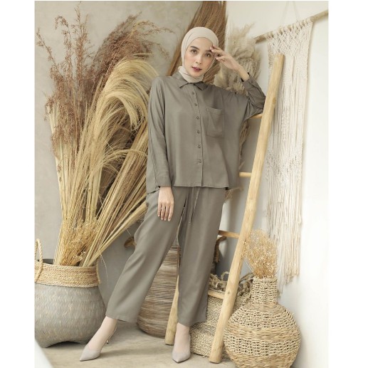 Daily Set Motif Polos Milea Set - Baju Piyama Tidur Rayon - Busai Friendly - Setelan Piyama Jumbo