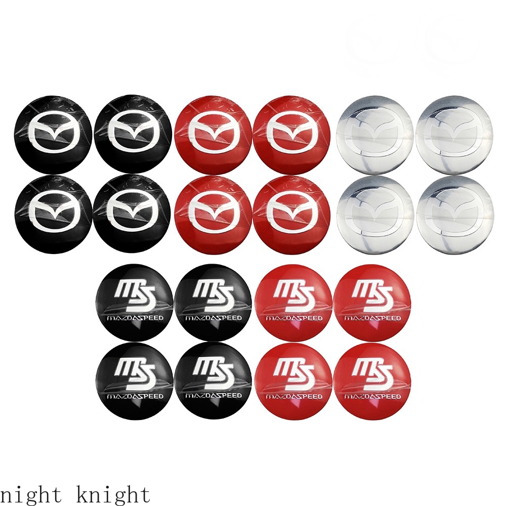 4pcs Stiker Emblem Badge Night Knight 56mm Untuk Tengah Hub Velg Mobil Ms Mazda Speed