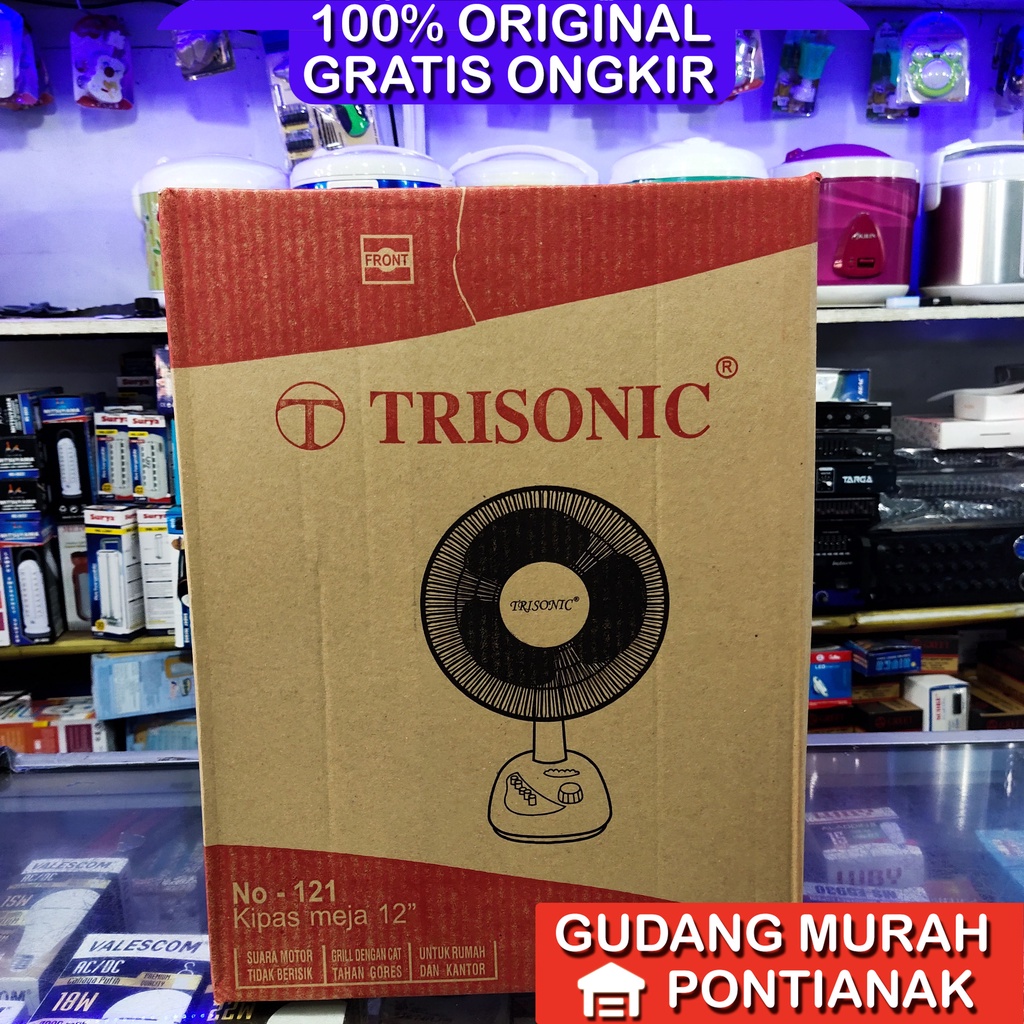 Kipas Angin Meja 12inch Trisonic 12&quot; Dengan Timer dan Lampu