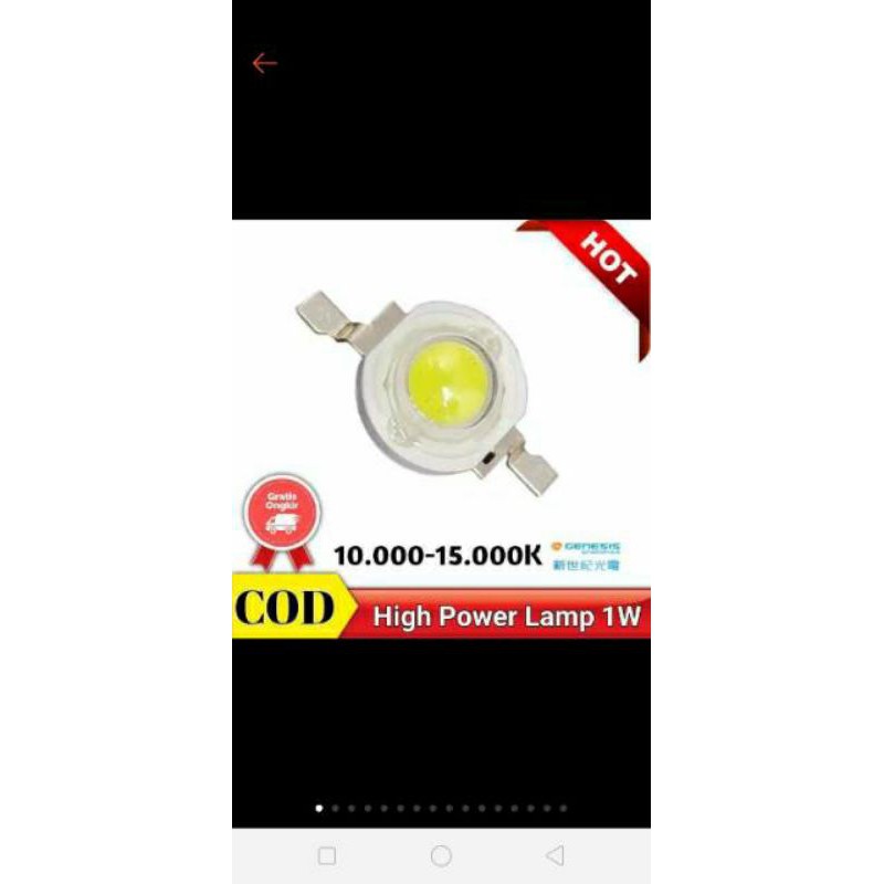 Led senter 1 watt nempel