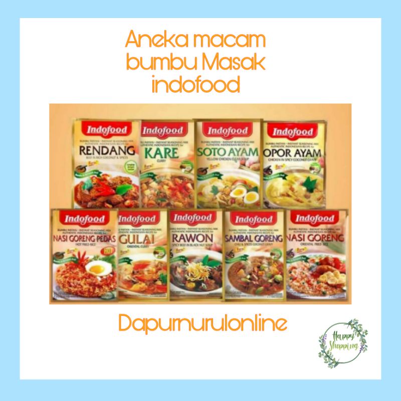 

Indofood bumbu instant Rawon - gulai - kari - soto ayam - opor ayam