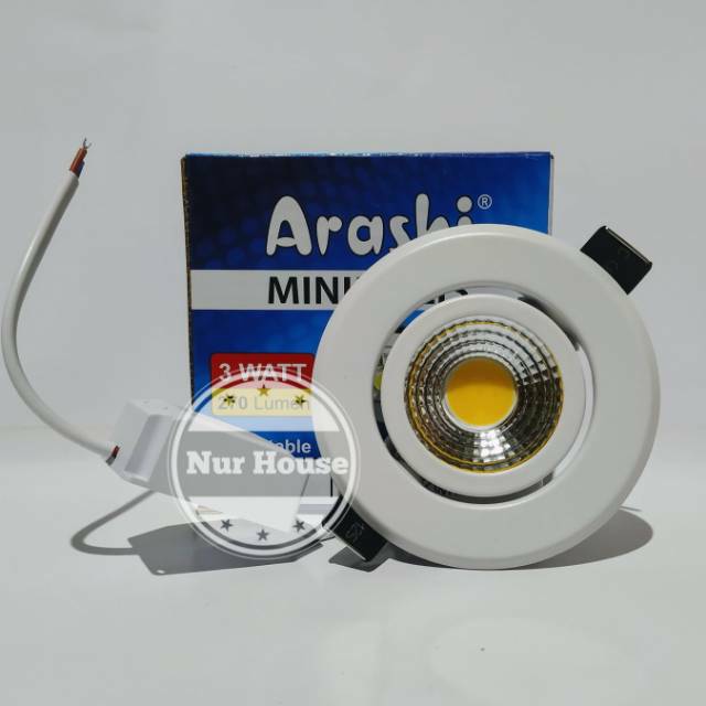 lampu downlight led 3 watt ib plafon arashi downlight led panel cob warmwhite ib plafon