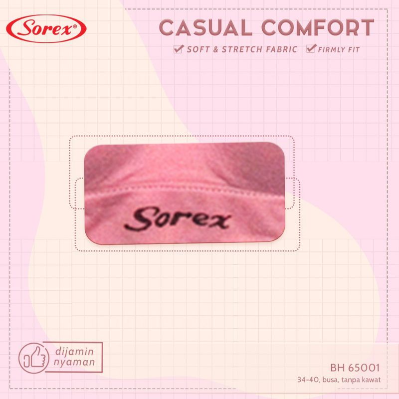 Bra Sorex Tanpa Kawat BH Sorex 65001 Setara Cup B Casual Comfort Kait 2