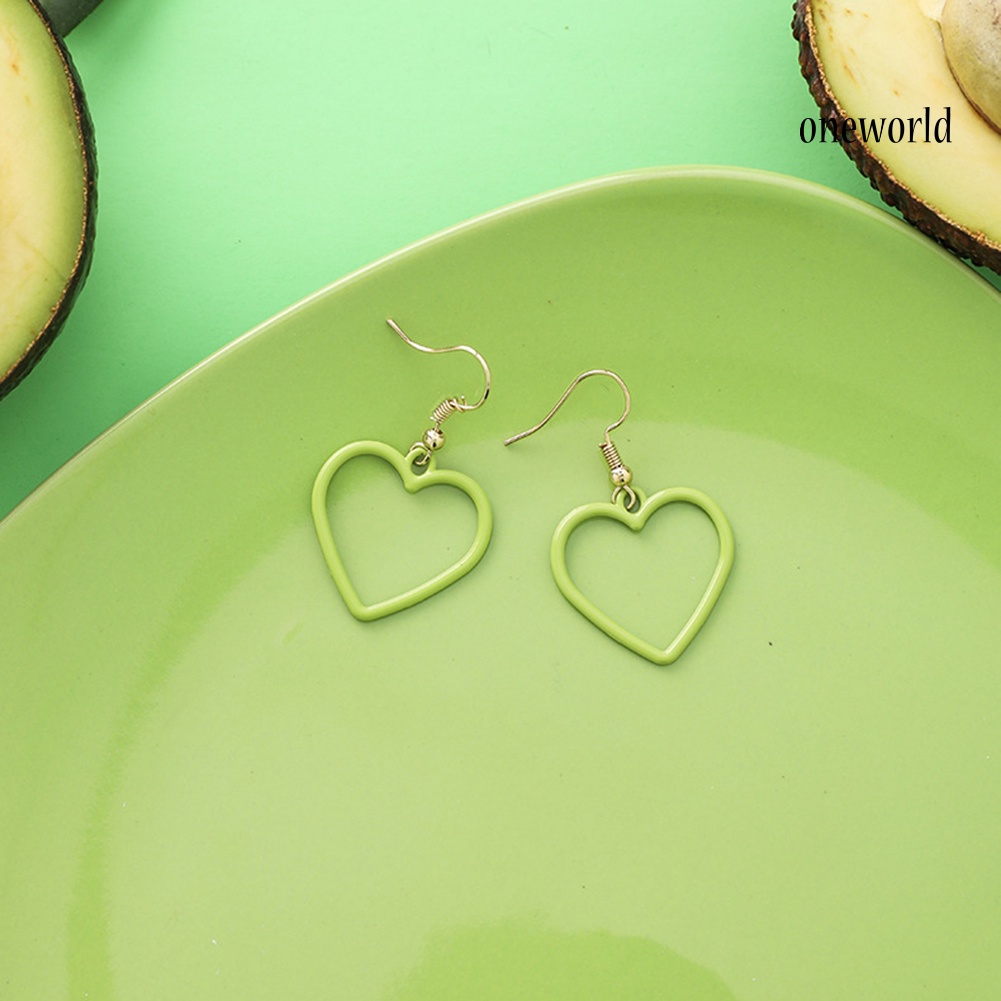 OW# Women Avocado Flower Heart Geometric Dangle Ear Drop Hook Earrings Jewelry Gift