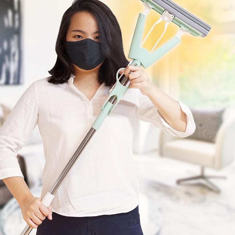 ♜ Alat Pel Lantai Tarik Stainless Steel Pengepel Praktis Magic MOP NUPON ℗