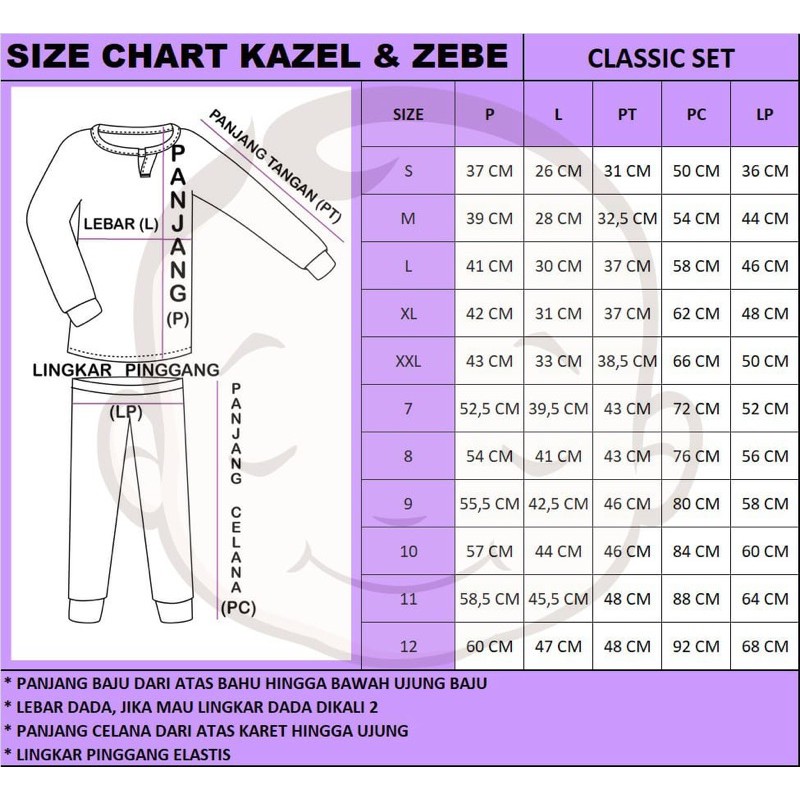 Kazel x Bebe Classic Set Edition BIG SIZE - BAJU ANAK/PIYAMA ANAK/SETELAN ANAK