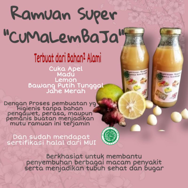 

Jamu Cumalembaja (Sertifikat Halal MUI), minuman tradisional