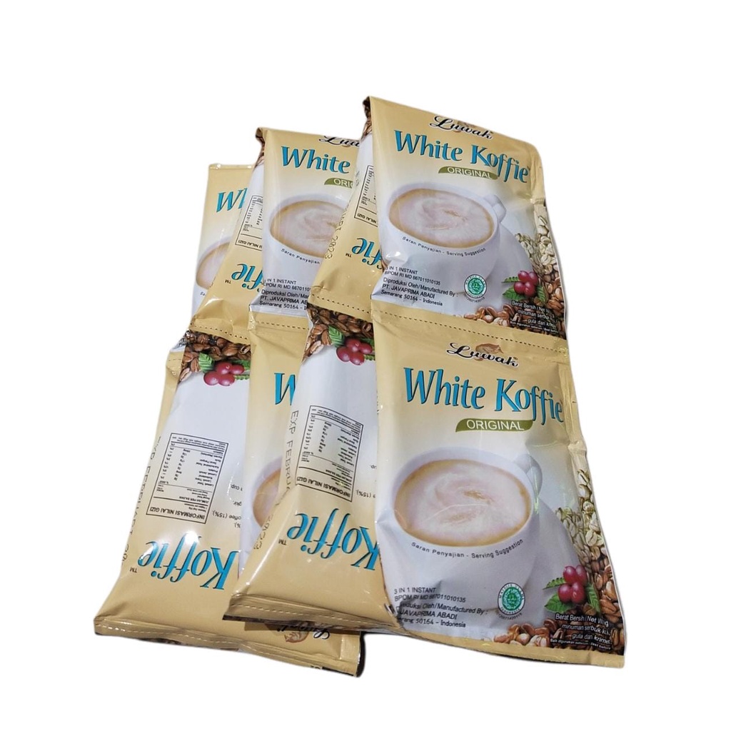 

Kopi LUWAK White Koffie Coffee 3 in 1 Instant 10 Sachet 20gr Original (1 RENCENG)
