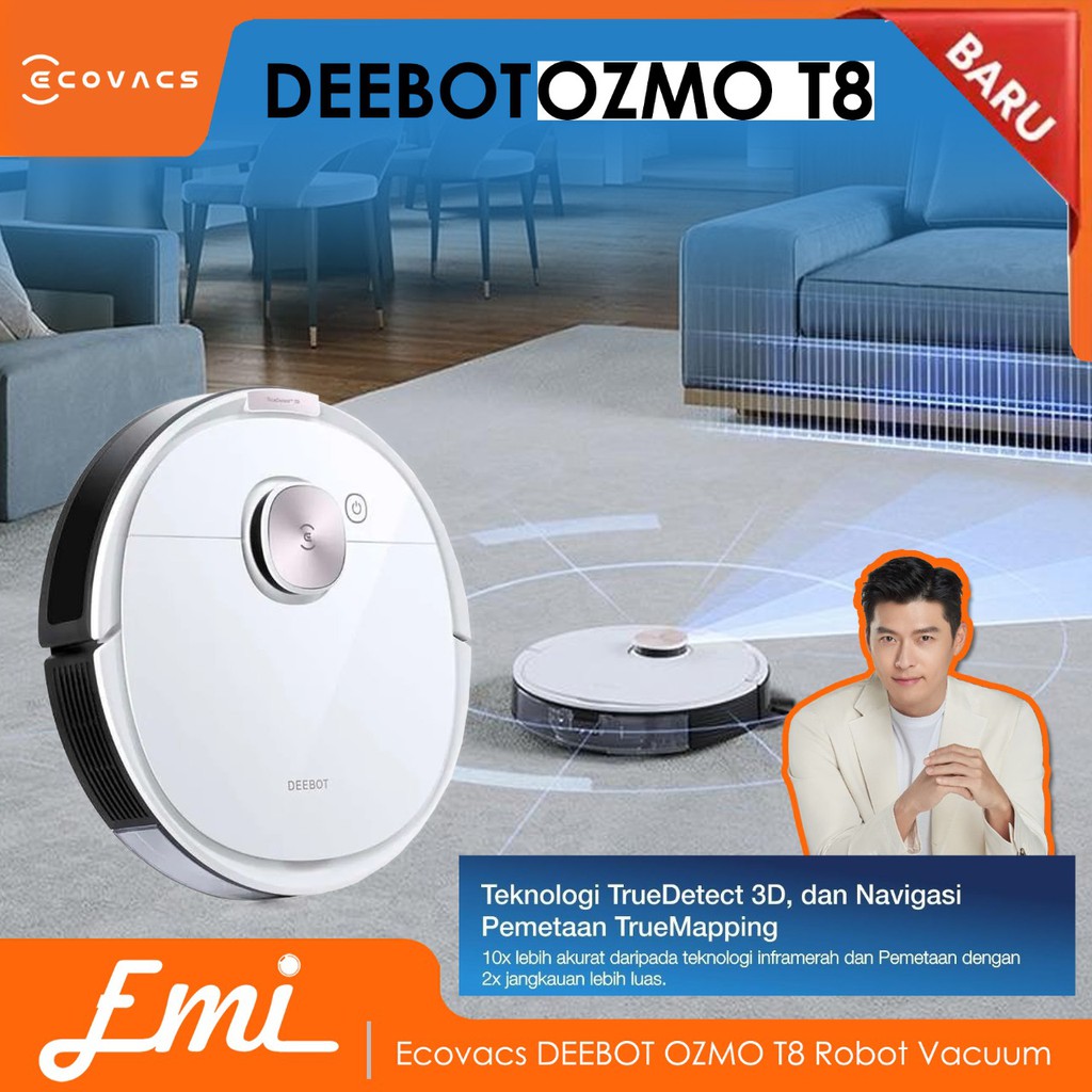 Ecovacs DEEBOT OZMO T8 Robot Vacuum Cleaner Vacuum Sapu Pel Vacuum Mop