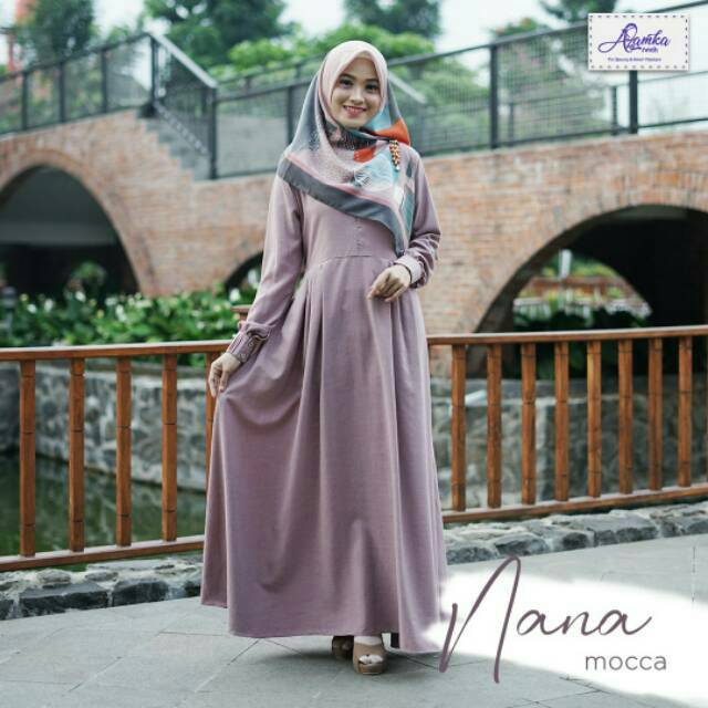#GAMISPOLOS GAMIS KATUN POLOS MOCCA MOKA NANA DRESS BY AZAMKA HIJAB