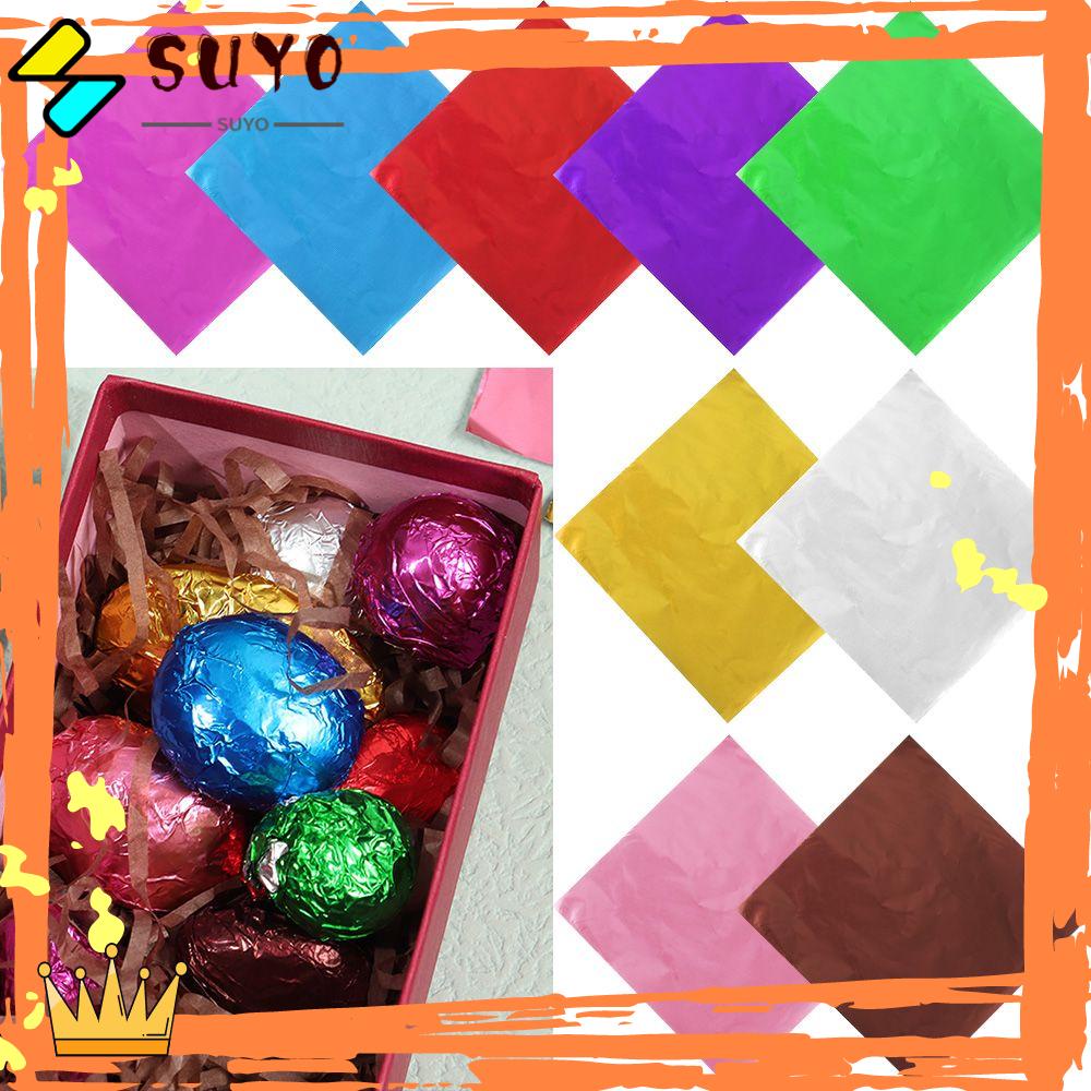 Suyo 100pcs / Set Kertas Aluminum Foil Untuk Dekorasi Kue / Permen / Cokelat / Pesta Pernikahan DIY