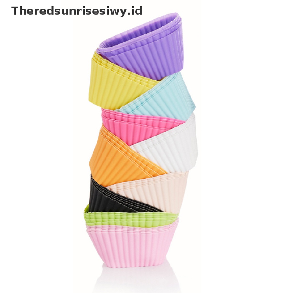 # Alat Rumah Tangga # 10pcs Cetakan Cupcake / Muffin Reusable Bahan Silikon