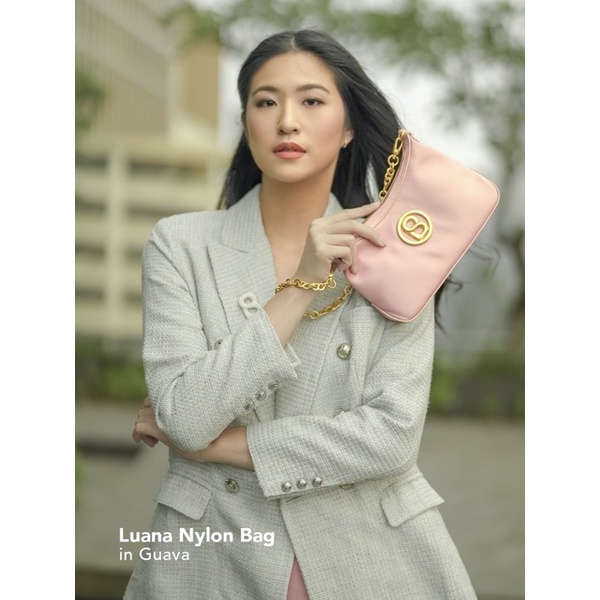 LUANA NYLON BAG BUTTONSCARVES (GUAVA)