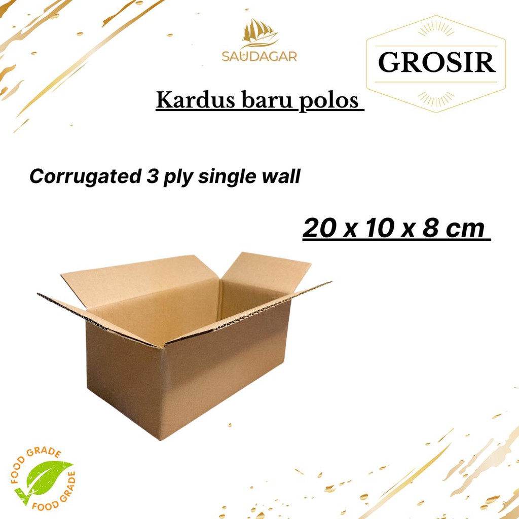 Kardus packing 20x10x8 / dus baru polos / corrugated box / karton