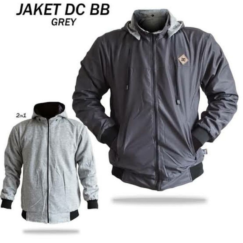 SATU PAKET ISI 2 / Jaket Couple ! Jaket Bolak Balik Pria Dan Wanita Jaket BB DC / Jaket Parasut