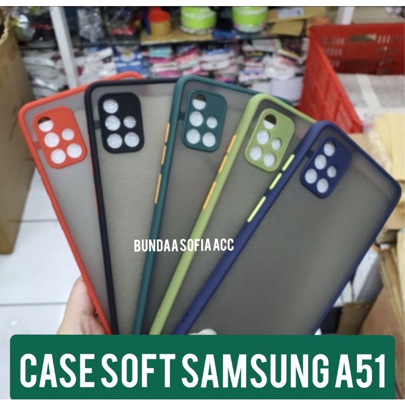 Case/slikon casing handphone tipe SAMSUNG A 51 My choice case Aero Dove matte colour Ada pelindung camera