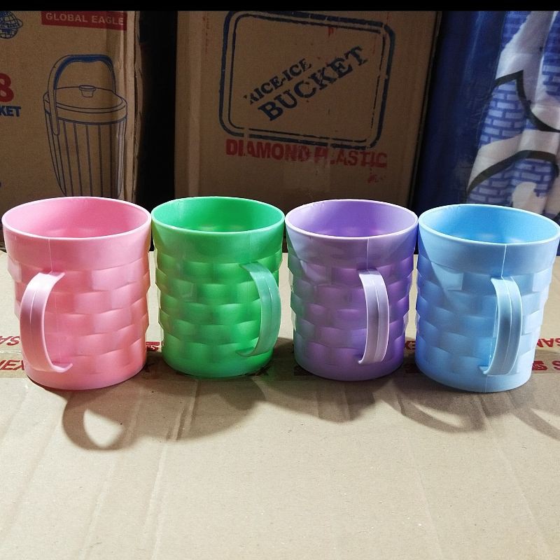 GELAS GAGANG PLASTIK/GELAS MINUM/ GELAS TEH/ KOPI/ 1 PCS