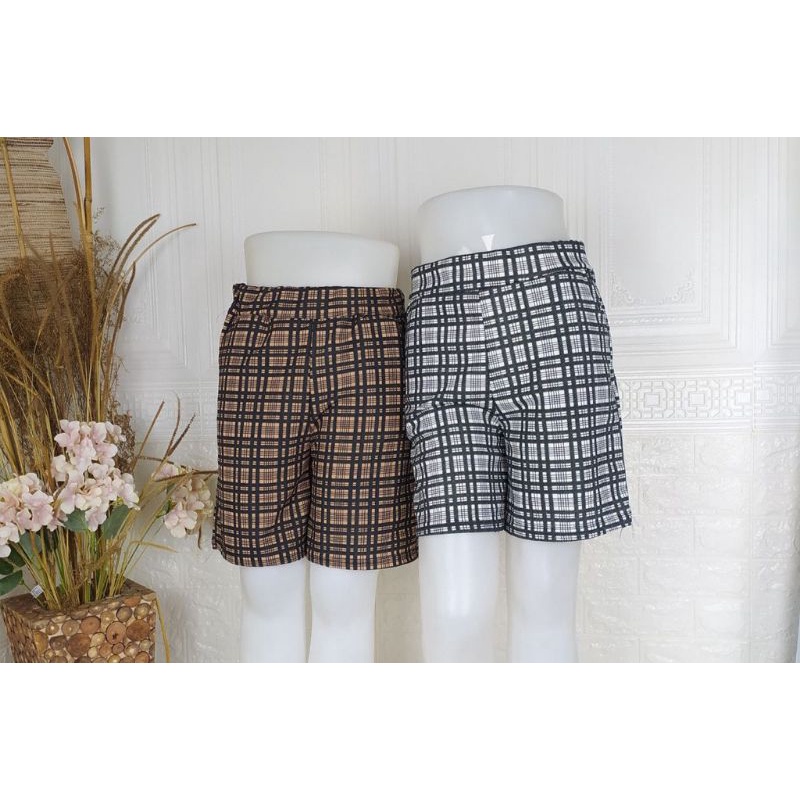 hotpants kotak tartan celana pendek santai best seller