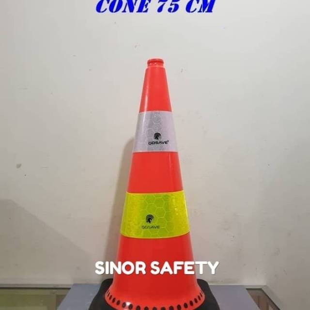 Traffic Cone 75 cm Lentur Kerucut Trafic Safety PVC ORANGE Base Hitam