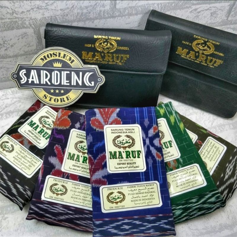 Sarung Tenun Ma'ruf Mercerized Mesres benang 100 Mustamin Gerimis MST GRM