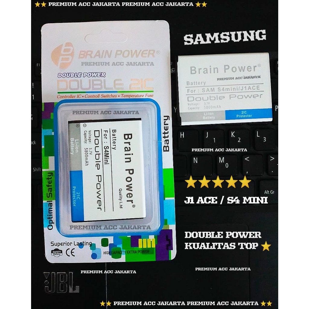 Battery Baterai Batre Samsung J1 Ace 4 Pin / Batre Samsung S4 Mini Double Power 2IC