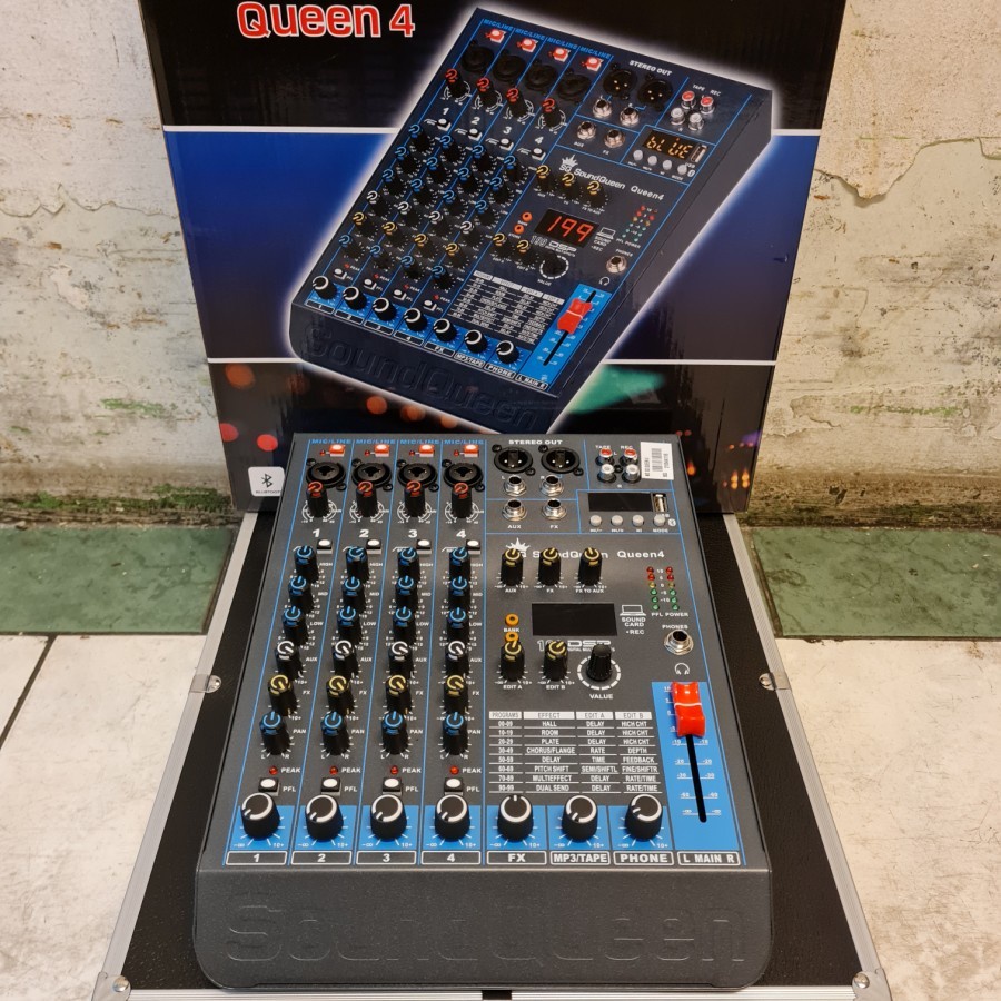 MIXER AUDIO SOUNDQUEEN QUEEN4 4CHANNEL BLUETOOTH USB SOUNDCARD