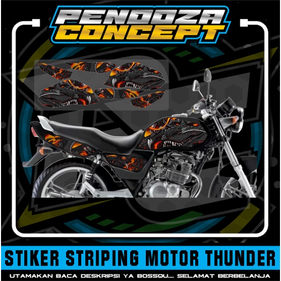 stiker striping motor thunder naga hitam