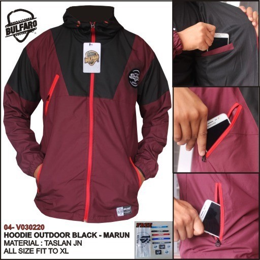 PREMIUM Jaket Gunung Anti Air/Jaket Hoodie Outdoor Waterproof/Jaket Pria Taslan JN ORIGINAL BULFARO