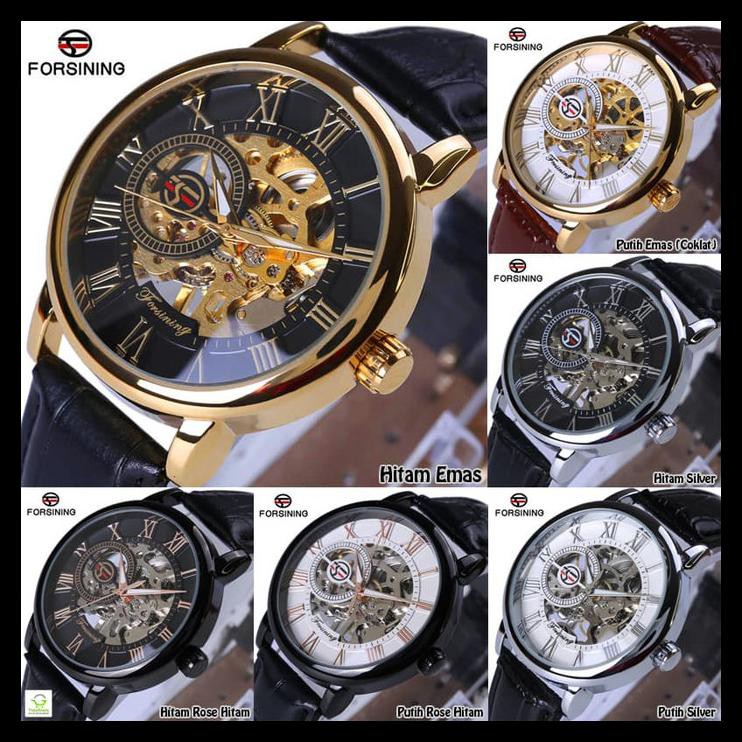 Indh Jam Tangan Pria Mekanik Forsining H099M - Putih Rose Htm PROMO SPECIAL Kode 188
