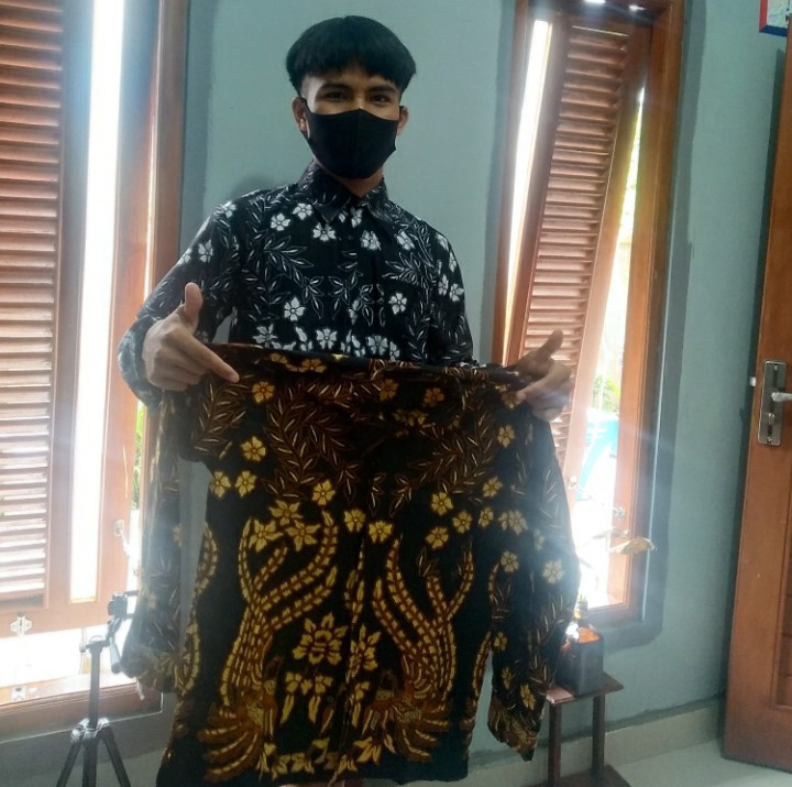 Kemeja Batik Pria Batik Kondangan Kemeja Modern Motif Wulu Kuning