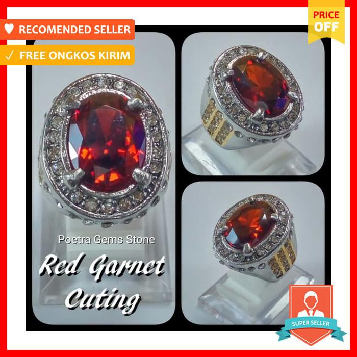 CINCIN PERMATA RED GARNET CUTTING MEWAH & ELEGAN BIG SIZE