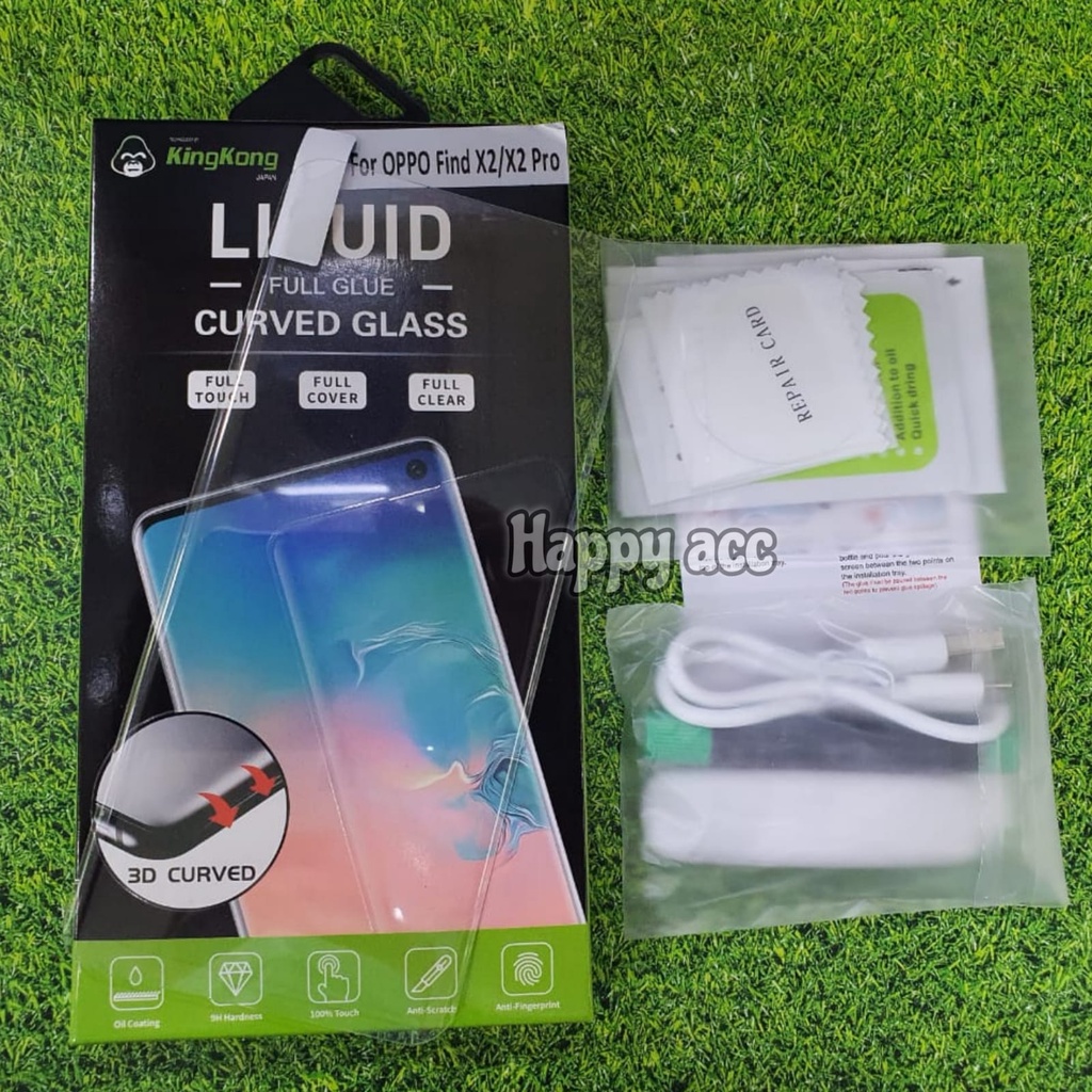 TEMPERED GLASS UV OPPO FIND X2/X2 PRO LIQUID GLASS KINGKONG ORIGINAL