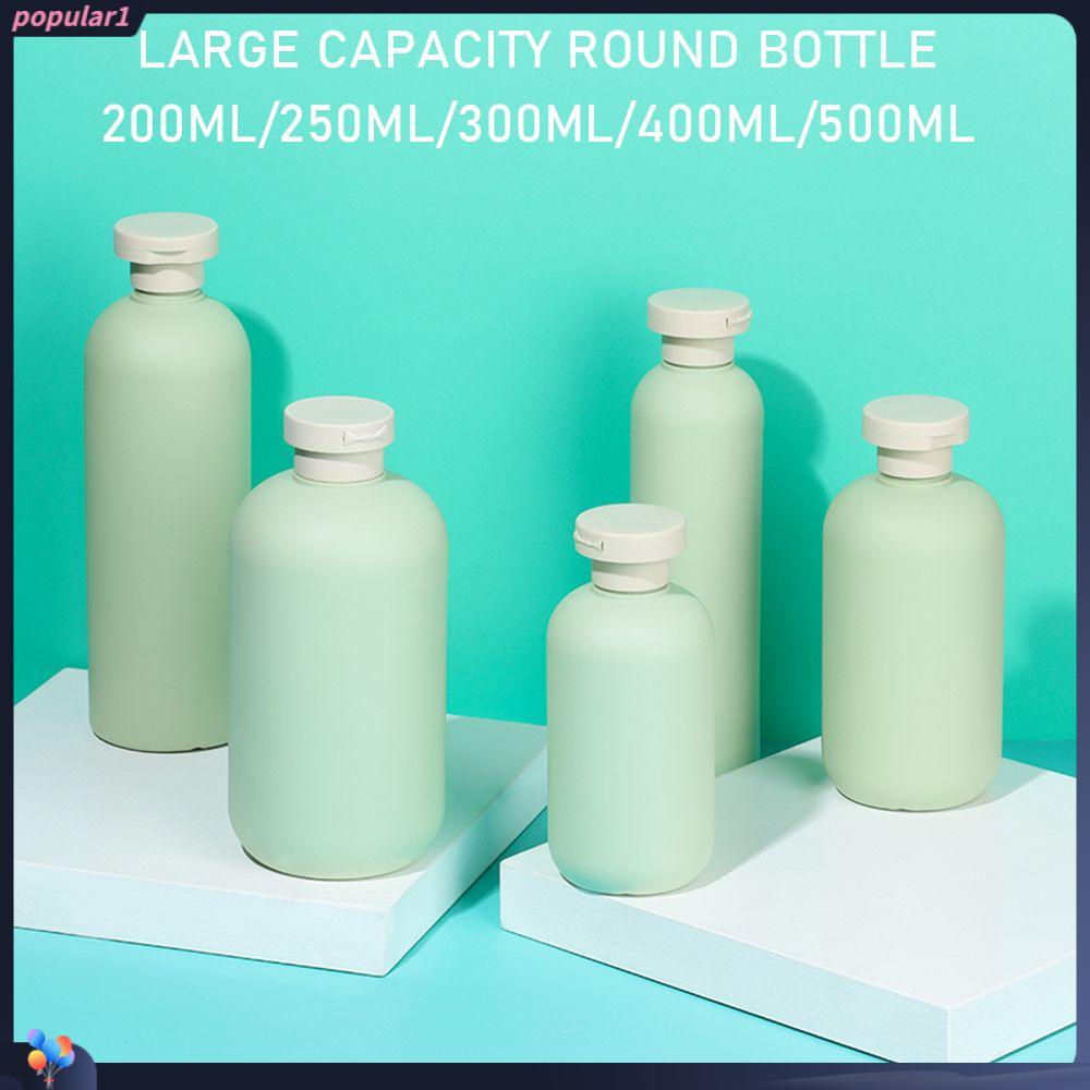 Botol Dispenser Sabun Cair Lotion Sampo Portabel Bentuk Bulat Bahan Plastik Dapat Diisi Ulang Tahan Karat 200ML ~ 500ML