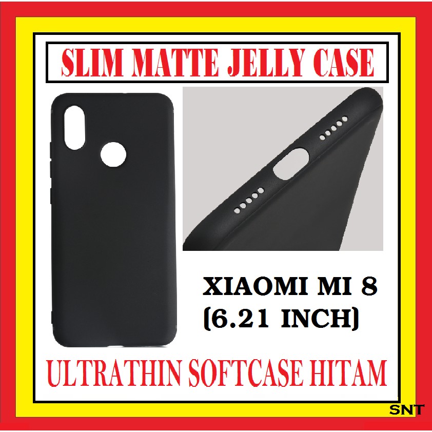 SOFTCASE BLACK MATTE HITAM XIAOMI MI 8 6.21 INCH JELLY CASE 908343