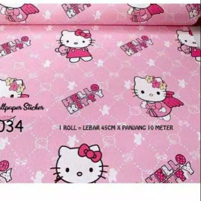 Wallpaper Dinding Motif Hello Kitty Anggel/Sayap 10m x 45cm