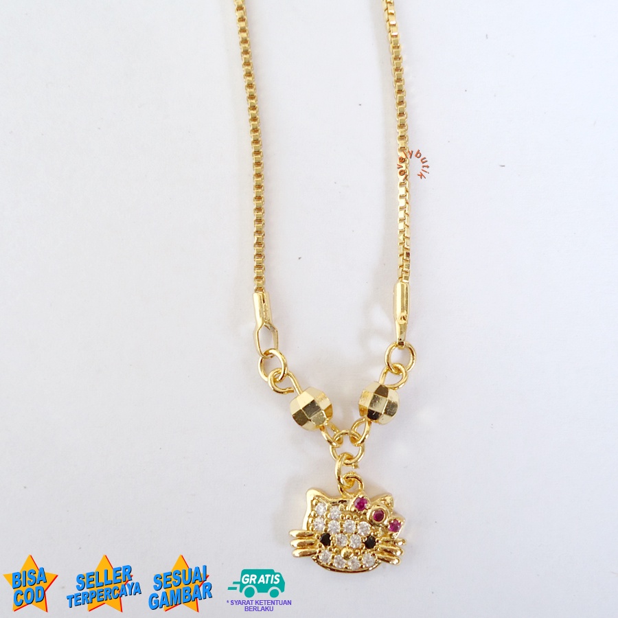 Lovelybutik Xuping Kalung Cantik Anak Perempuan Kalung Anak Xuping Lapis Emas Model Koye Cutie Ukuran 35 Cm