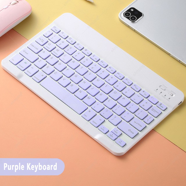 10 inch Wireless Bluetooth Keyboard Mouse Set Lightweight Portable For iPad Samsung Xiaomi Phone-Only Keyboard ungu