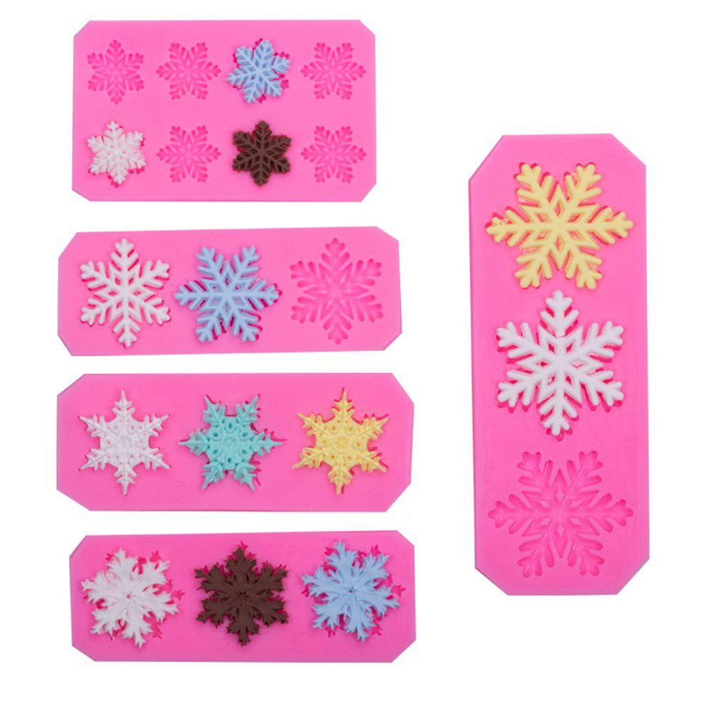 Solighter Cetakan Snowflake 3D Fondant Kue Silikon