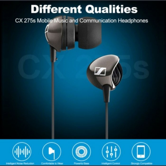 s01Gfgt0 Earphone Sennheiser Cx 275S + Mic Original 5024114F