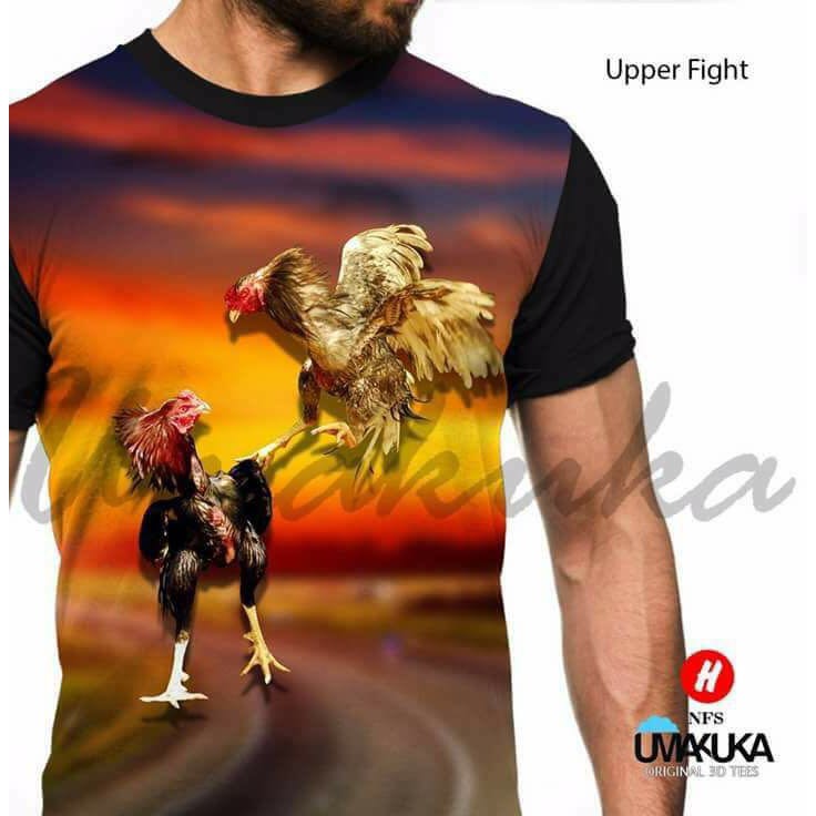COD baju kaos 3d model ayam jago ayam adu tshirt upperFight umakuka Fulprinting original keren murah